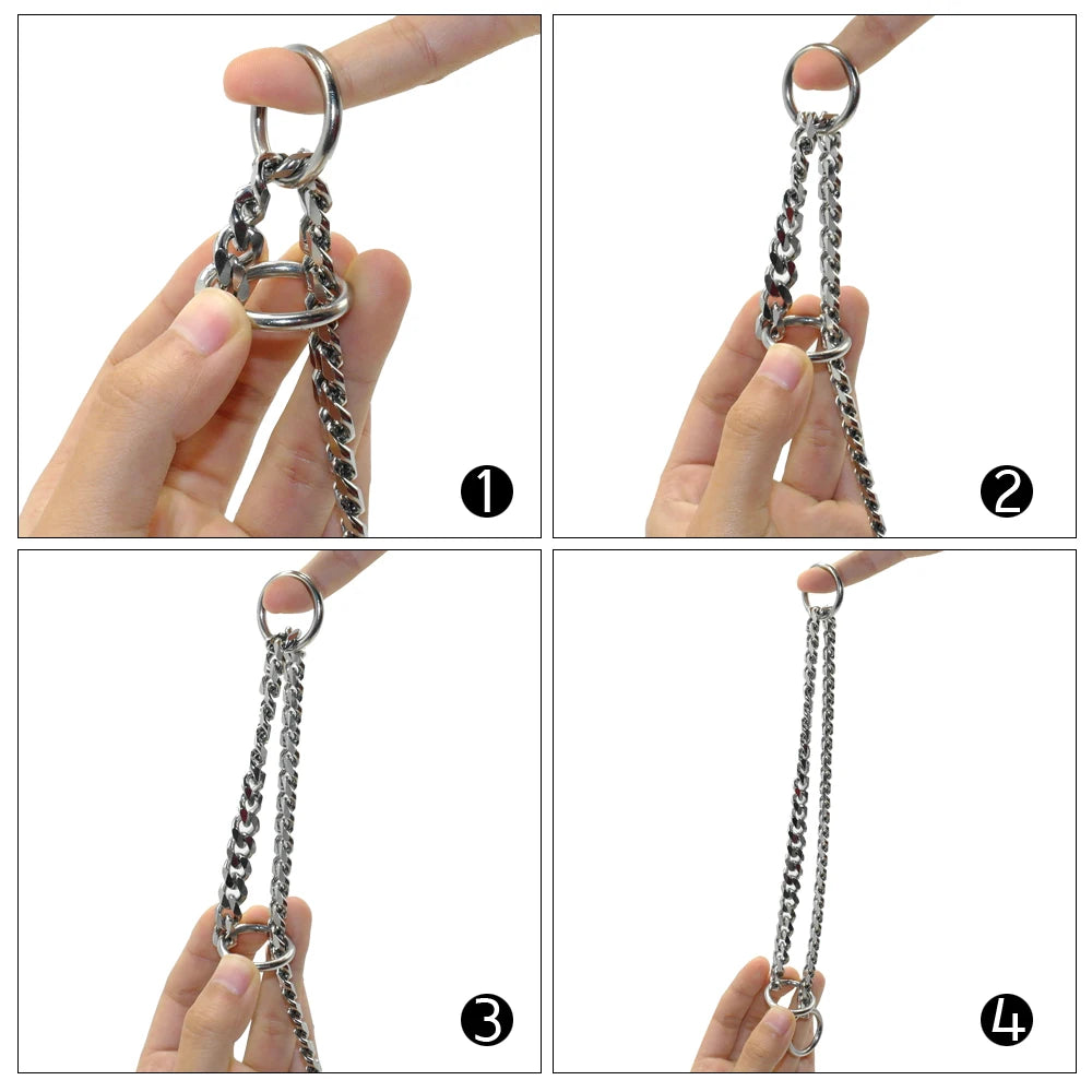 Dog Chain Collar Stainless Steel Dogs Slip Collars