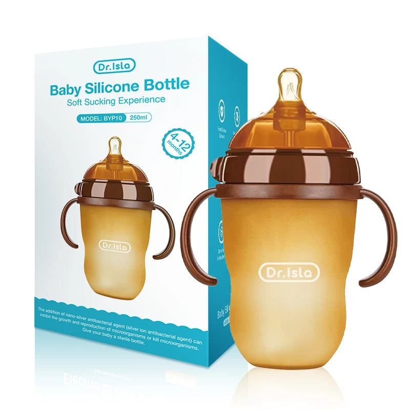150ML/250ML Portable Baby Bottle Slicone Feeding Bottle