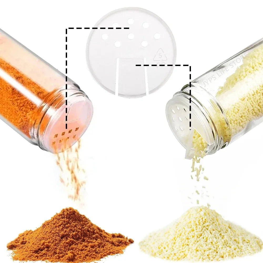 12 pcs Glass Spice Jars with Bamboo