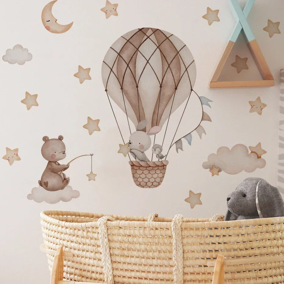 Cartoon Hot Air Balloon Animals