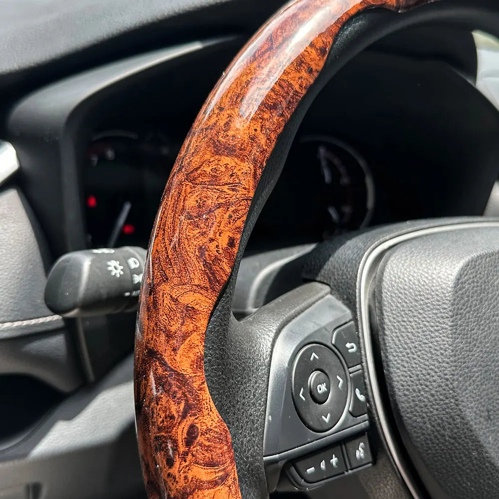 1Pair Laser Carbon Fiber Silicone Car Steering Wheel Cover