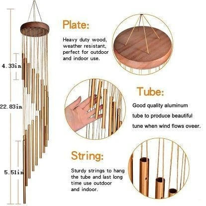 1piece 12 Tubes Aluminum Alloy Wind Chimes with Hook