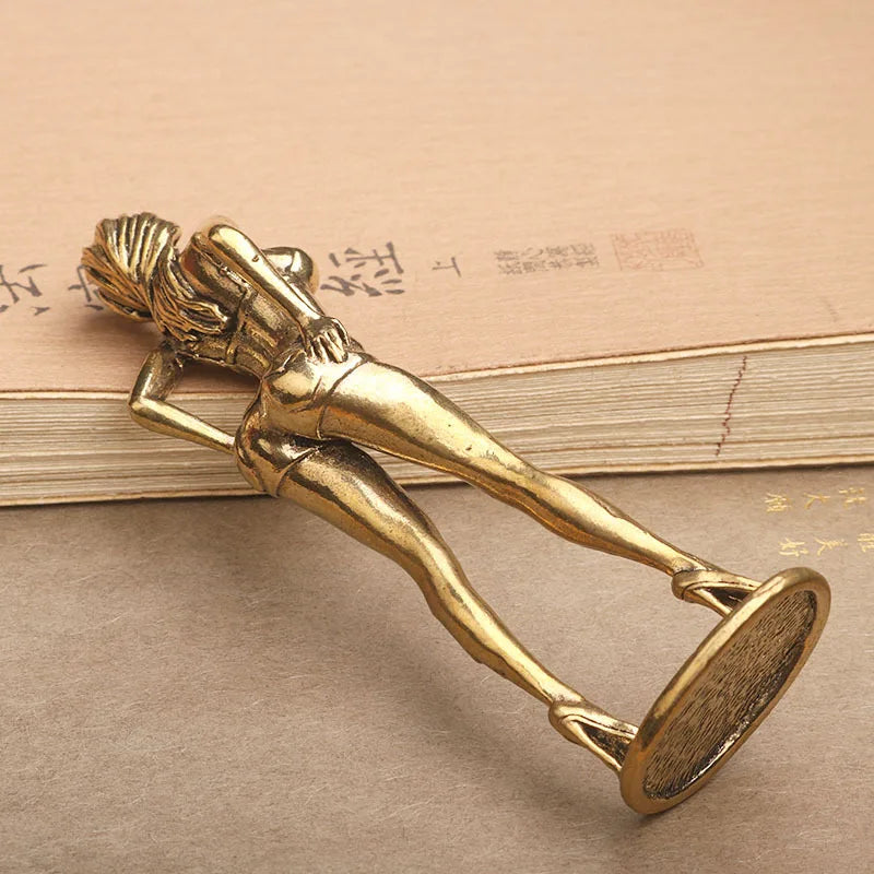 Vintage Brass Bikini Girl Sculpture