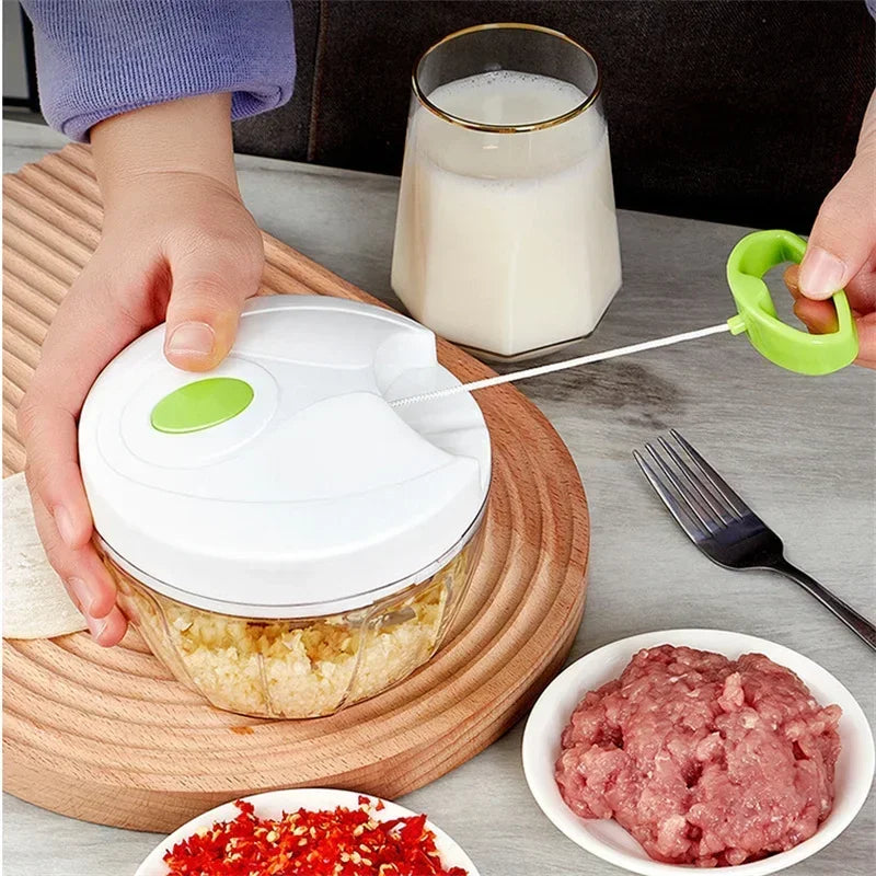 Food Shredder Processor Mini Manual Rope Garlic Cutter