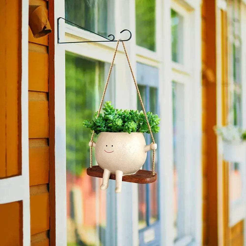 Resin Cartoon Swing Wall Hanging Flowerpot