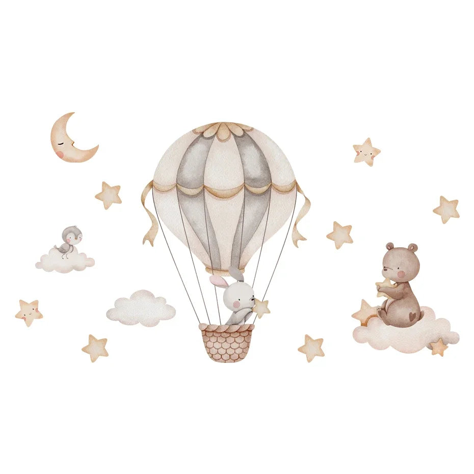Cartoon Hot Air Balloon Animals