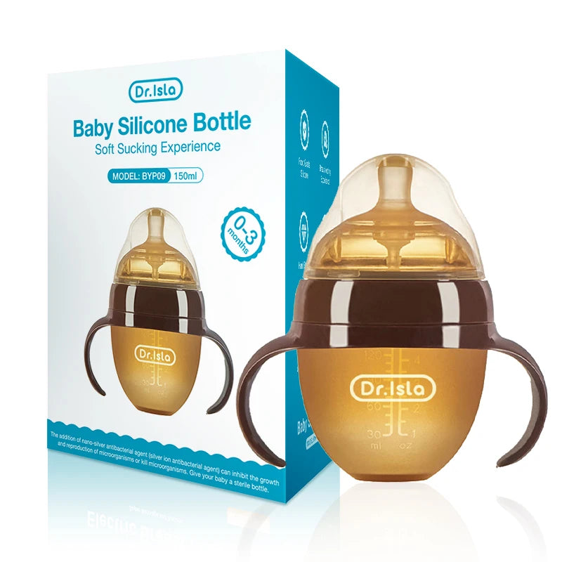 150ML/250ML Portable Baby Bottle Slicone Feeding Bottle