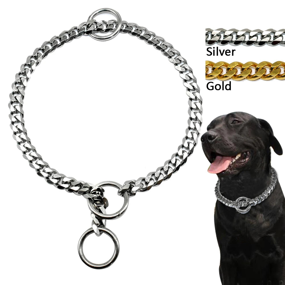 Dog Chain Collar Stainless Steel Dogs Slip Collars