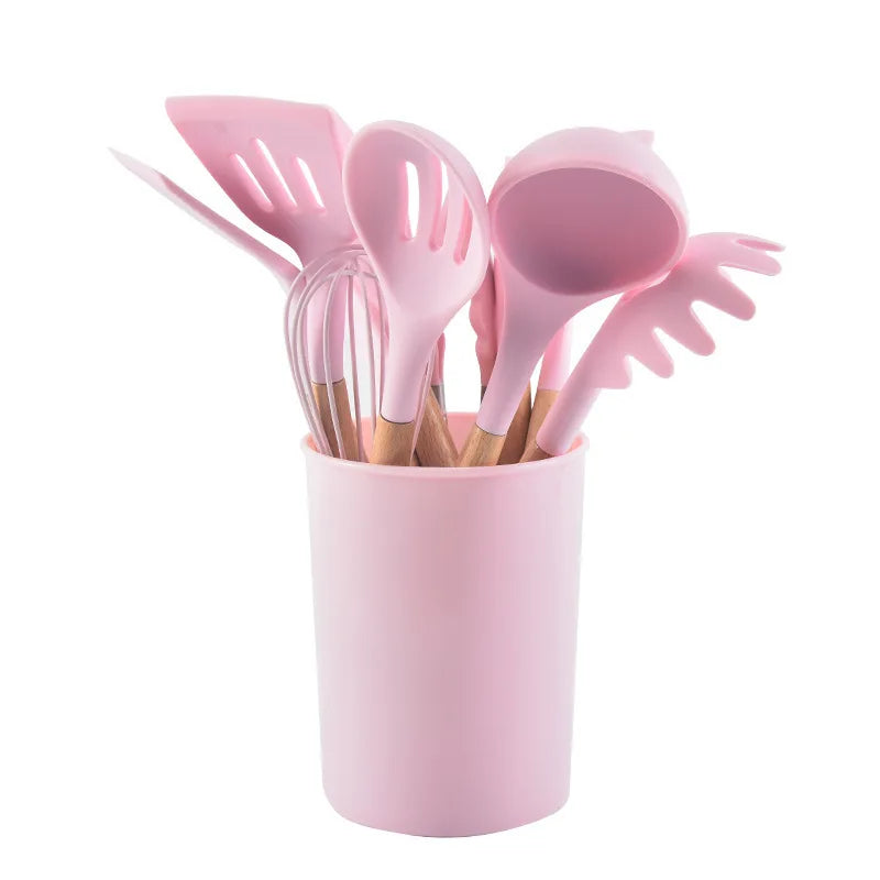 12pcs Heat - Resistant Silicone Kitchen Utensil Set Non - Stick Tools