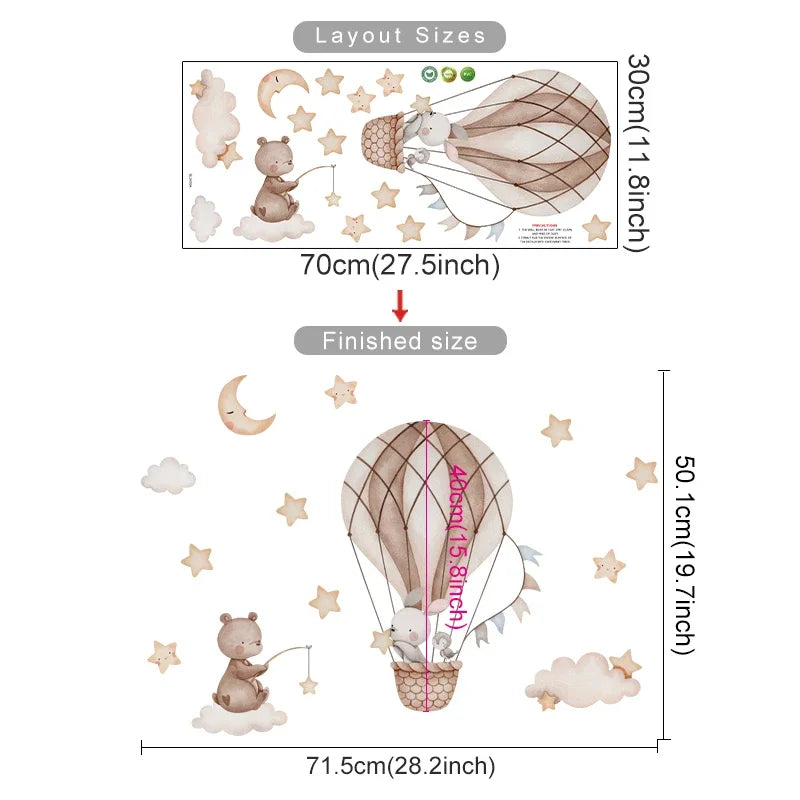 Cartoon Hot Air Balloon Animals