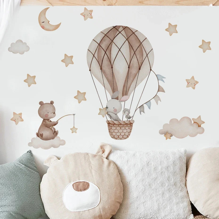 Cartoon Hot Air Balloon Animals