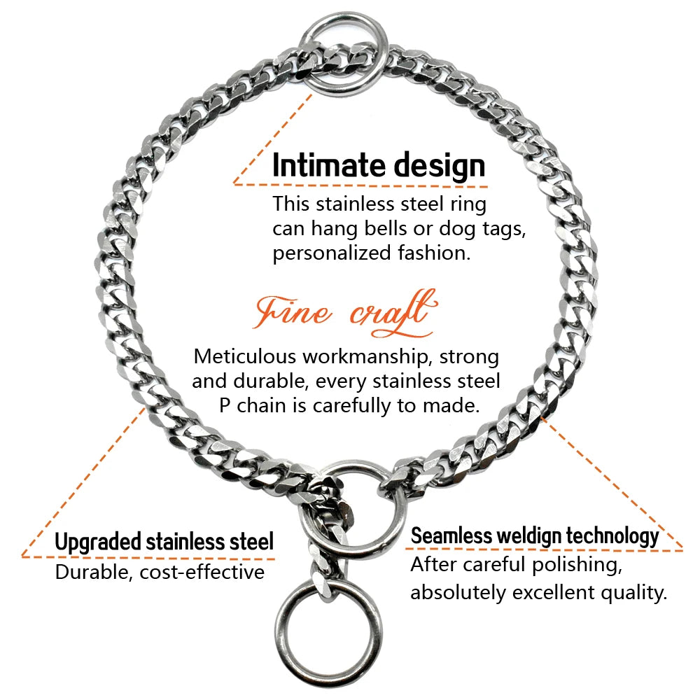 Dog Chain Collar Stainless Steel Dogs Slip Collars