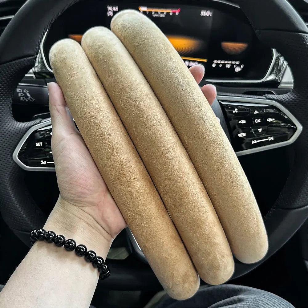 1Pair Laser Carbon Fiber Silicone Car Steering Wheel Cover