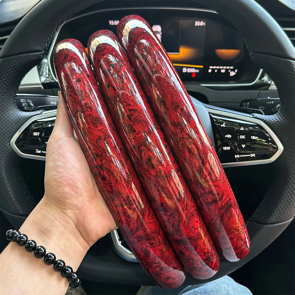 1Pair Laser Carbon Fiber Silicone Car Steering Wheel Cover