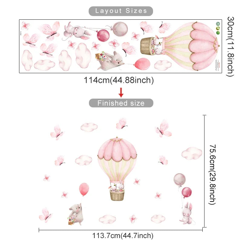 Cartoon Hot Air Balloon Animals