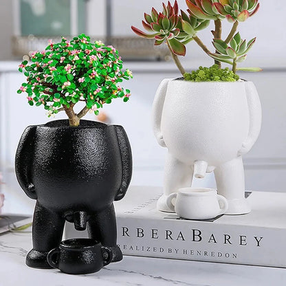 Ceramic Peeing Potted Gardening Pots