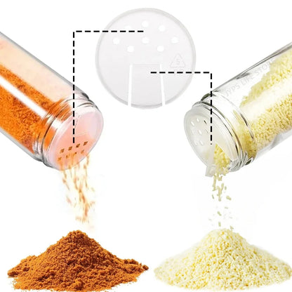 12 pcs Glass Spice Jars with Bamboo