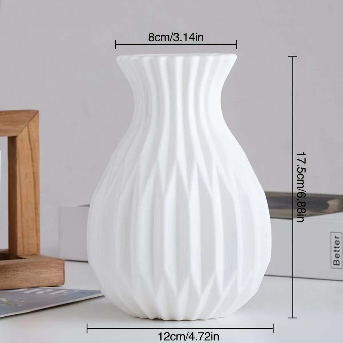 Nordic White Plastic Flower Vase