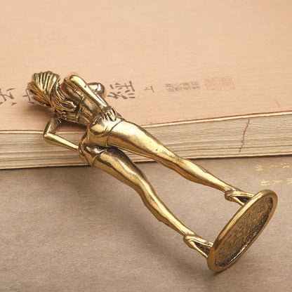 Vintage Brass Bikini Girl Sculpture
