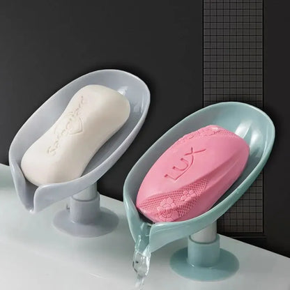 2pcs Drain Soap Holder Leaf Shape Soap Box