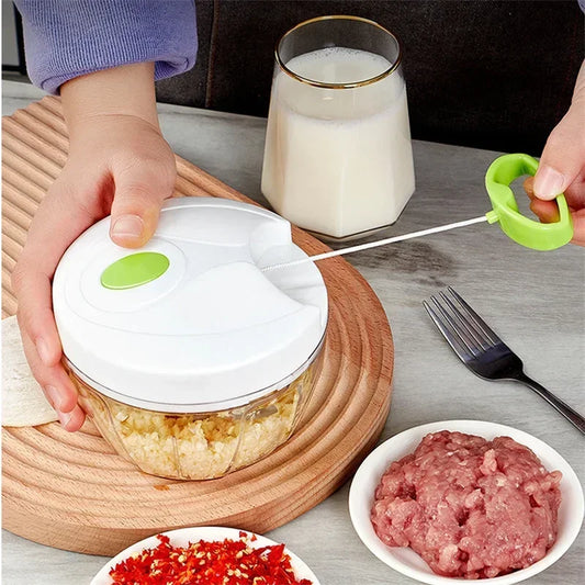 Food Shredder Processor Mini Manual Rope Garlic Cutter