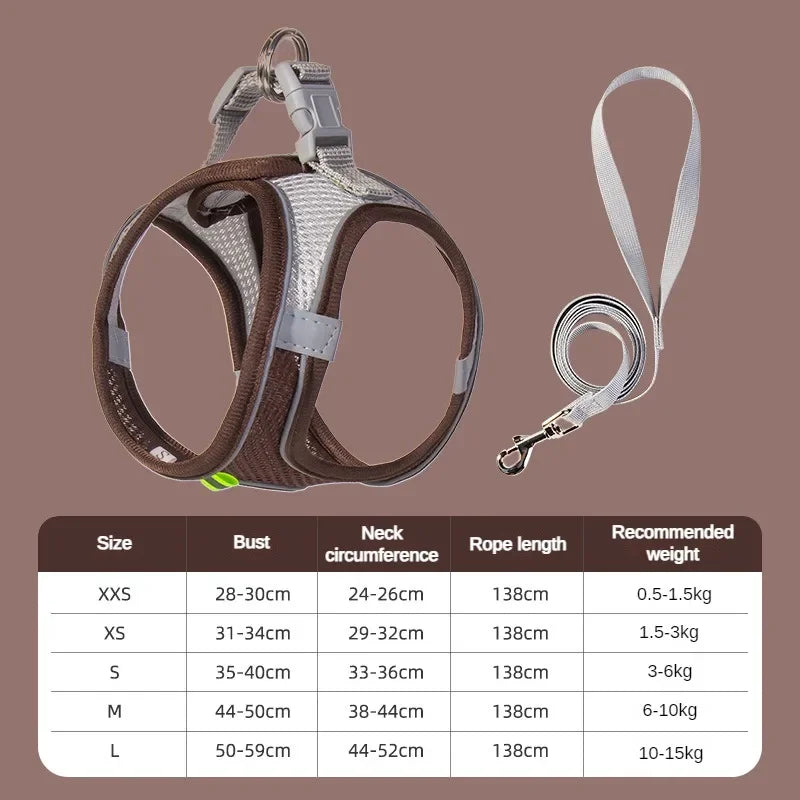 Cat Harness Leash Set Adjustable Dog Cat Collar