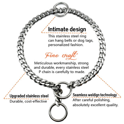 Dog Chain Collar Stainless Steel Dogs Slip Collars