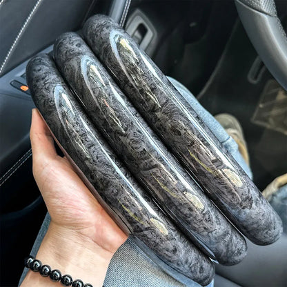 1Pair  Laser Carbon Fiber Silicone Car Steering Wheel Cover