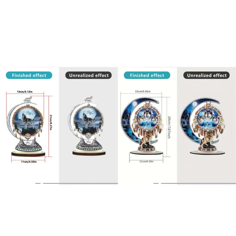 The Wolf Diamond Art Desk Ornament