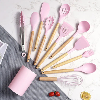 12pcs Heat - Resistant Silicone Kitchen Utensil Set Non - Stick Tools