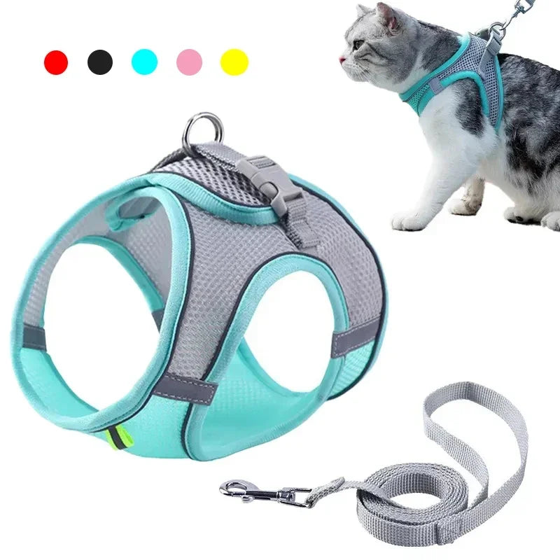 Cat Harness Leash Set Adjustable Dog Cat Collar